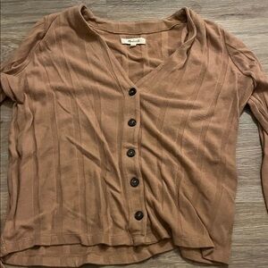 Madewell Brown Long Sleeve Button-Up Top